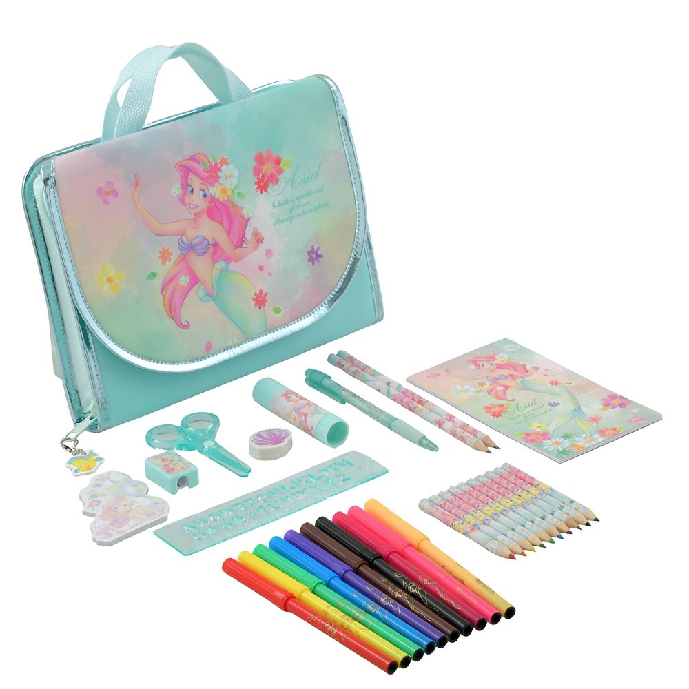 Disney Ariel & Flounder Kids' Flap Bag Stationery Set 4550586897588