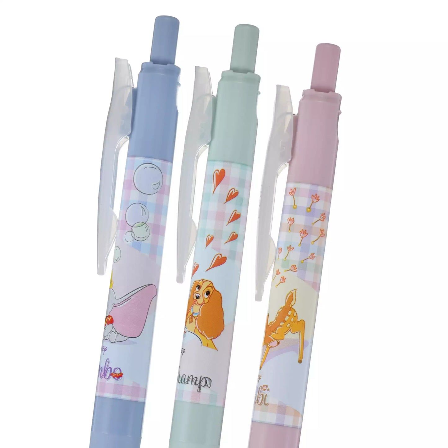 Disney Character Sarasa Clip 0.5 mm Gel Ballpoint Pen Set Retro Check - Disney Store Japan