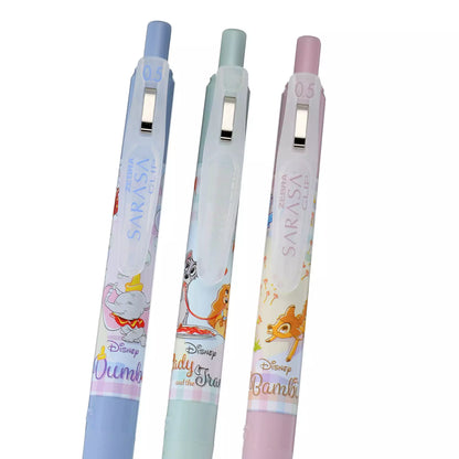 Disney Character Sarasa Clip 0.5 mm Gel Ballpoint Pen Set Retro Check - Disney Store Japan
