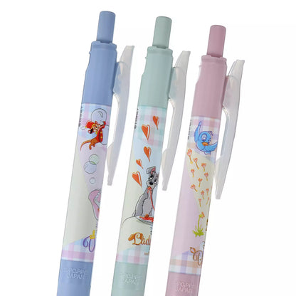 Disney Character Sarasa Clip 0.5 mm Gel Ballpoint Pen Set Retro Check - Disney Store Japan