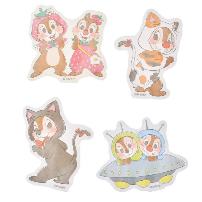 Chip & Dale Stickers Die-cut Costume Sticker Collection -Disney Store Japan