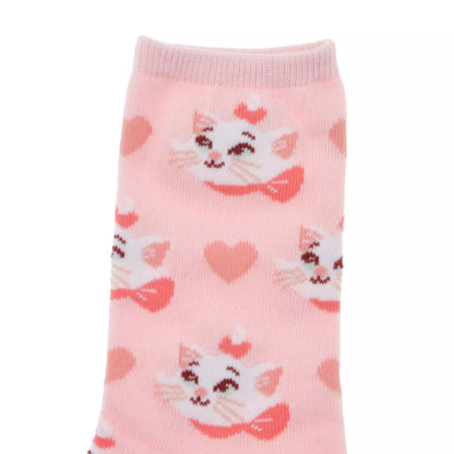 Marie The Fashionable Cat Socks Heart Pink 23-25 - Disney Store Japan