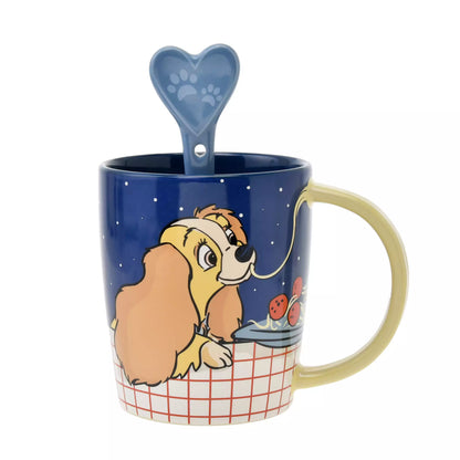 Lady and the Tramp Mug and Spoon Set Spaghetti Meatballs - Disney Store Japan