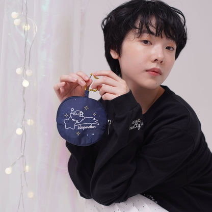 Koupen-chan Constellation Pattern Eco Bag Navy with Pouch