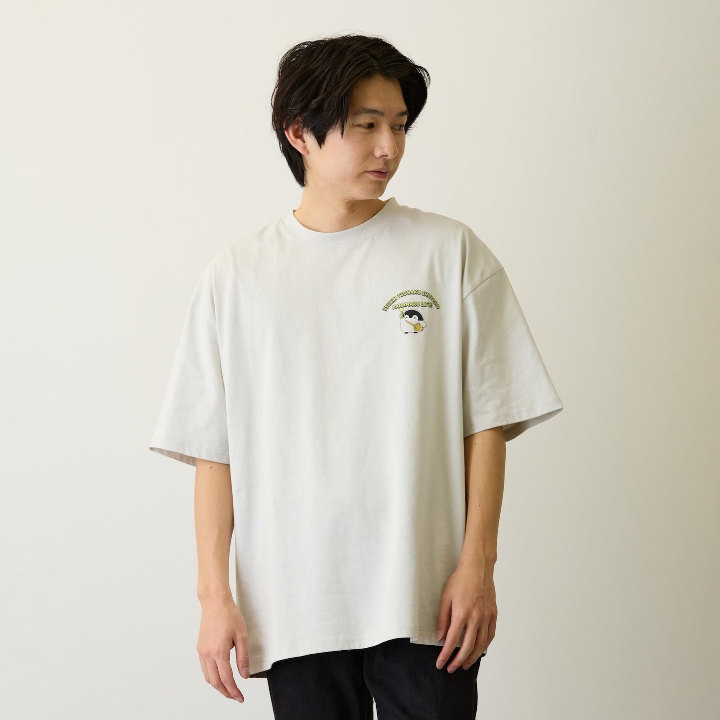 Koupen-chan Anime Packed Train Graphic Big Silhouette T-Shirt Gray