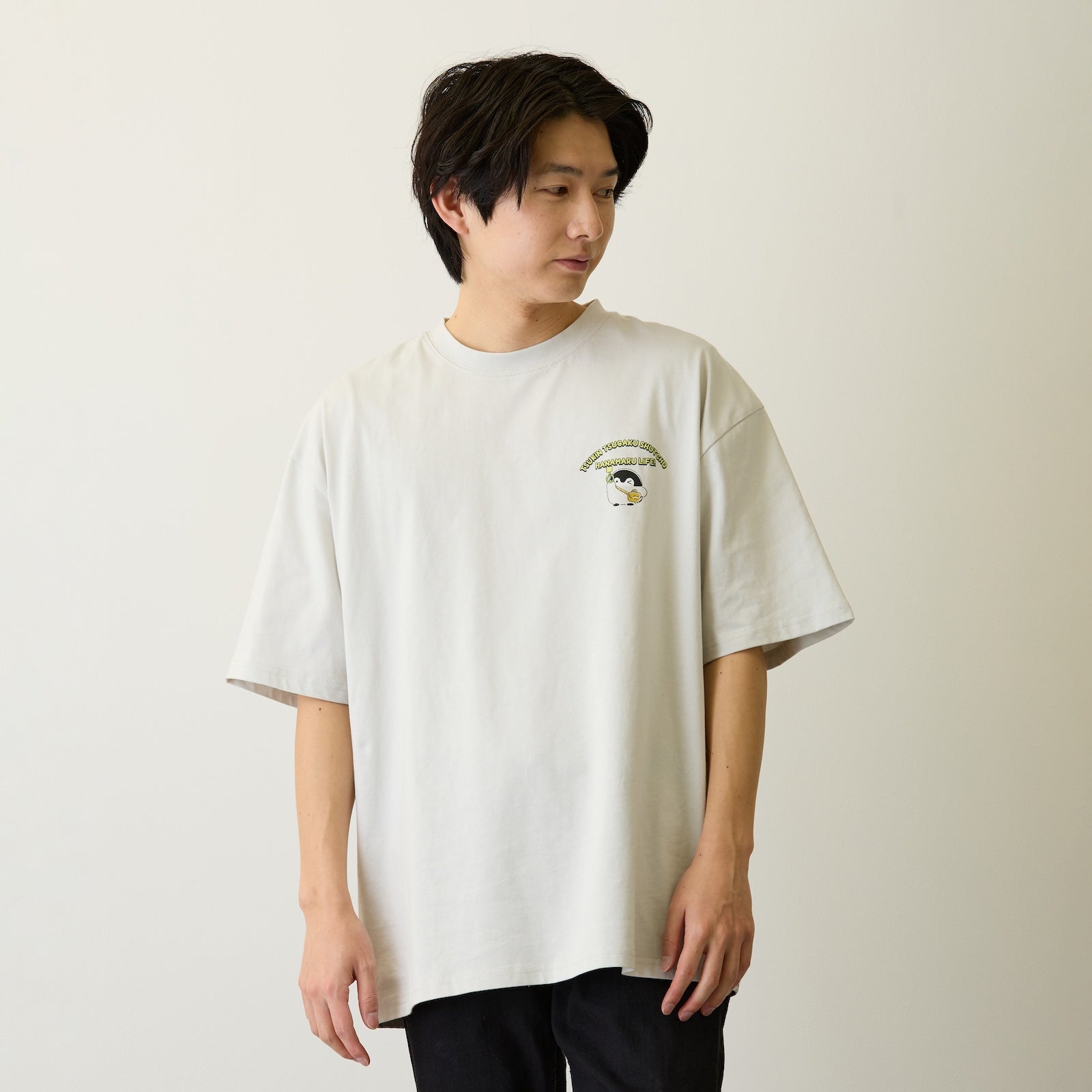 Koupen-chan Anime Packed Train Graphic Big Silhouette T-Shirt Gray