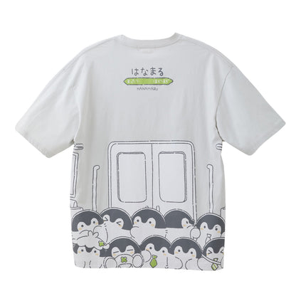 Koupen-chan Anime Packed Train Graphic Big Silhouette T-Shirt Gray
