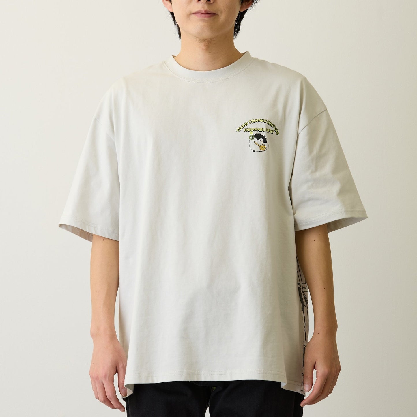 Koupen-chan Anime Packed Train Graphic Big Silhouette T-Shirt Gray