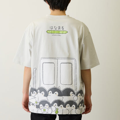 Koupen-chan Anime Packed Train Graphic Big Silhouette T-Shirt Gray