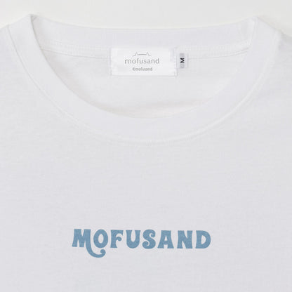mofusand BOARD SHARK! RIDING WAVES Graphic T-Shirt White