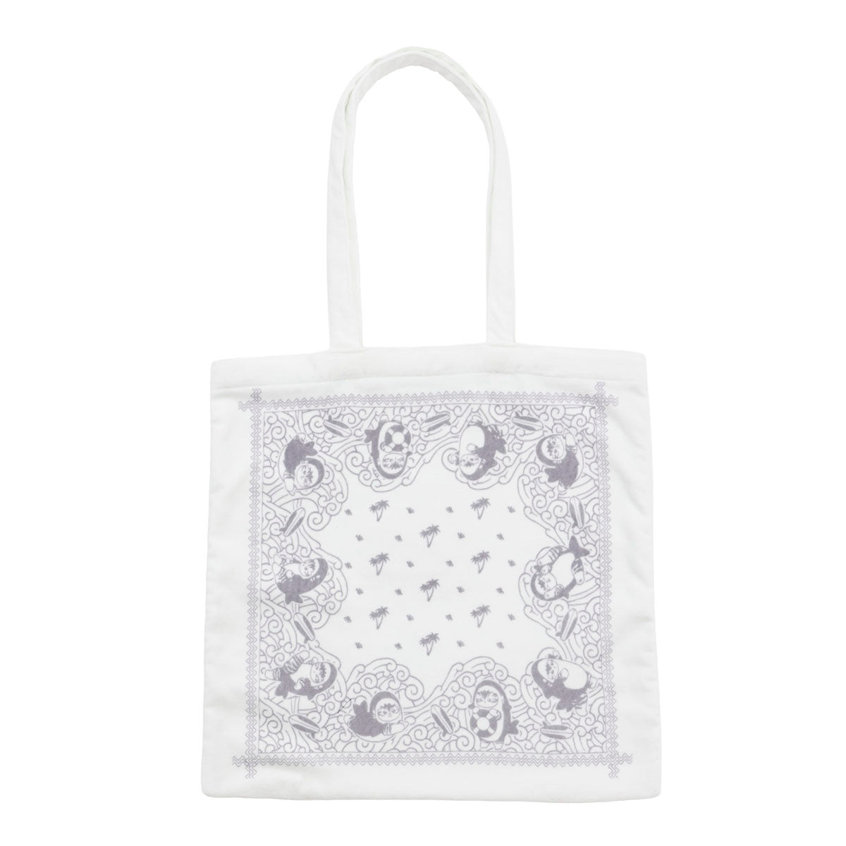 mofusand BOARD SHARK! Towel Tote Wave Pattern White