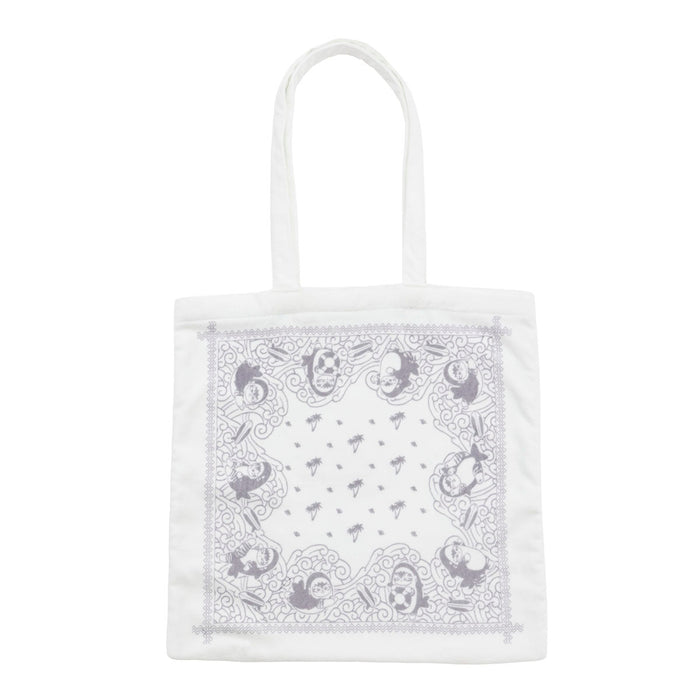 mofusand BOARD SHARK! Towel Tote Wave Pattern White