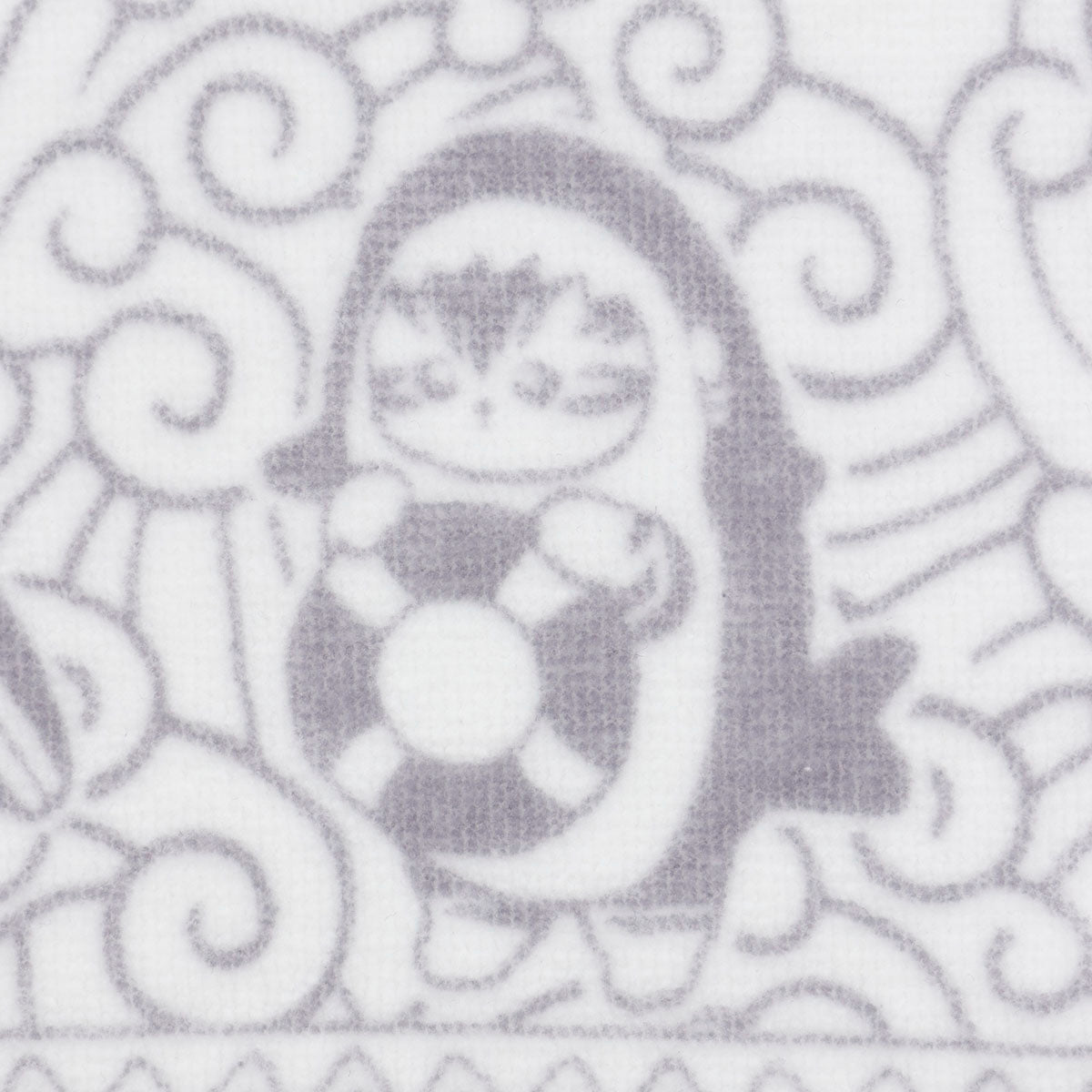 mofusand BOARD SHARK! Towel Tote Wave Pattern White