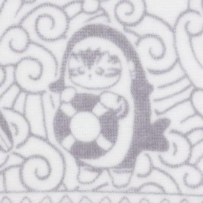 mofusand BOARD SHARK! Towel Tote Wave Pattern White