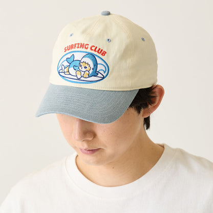 Mofusand BOARD SHARK! Baseball Cap SURFING CLUB Embroidery Pale Blue