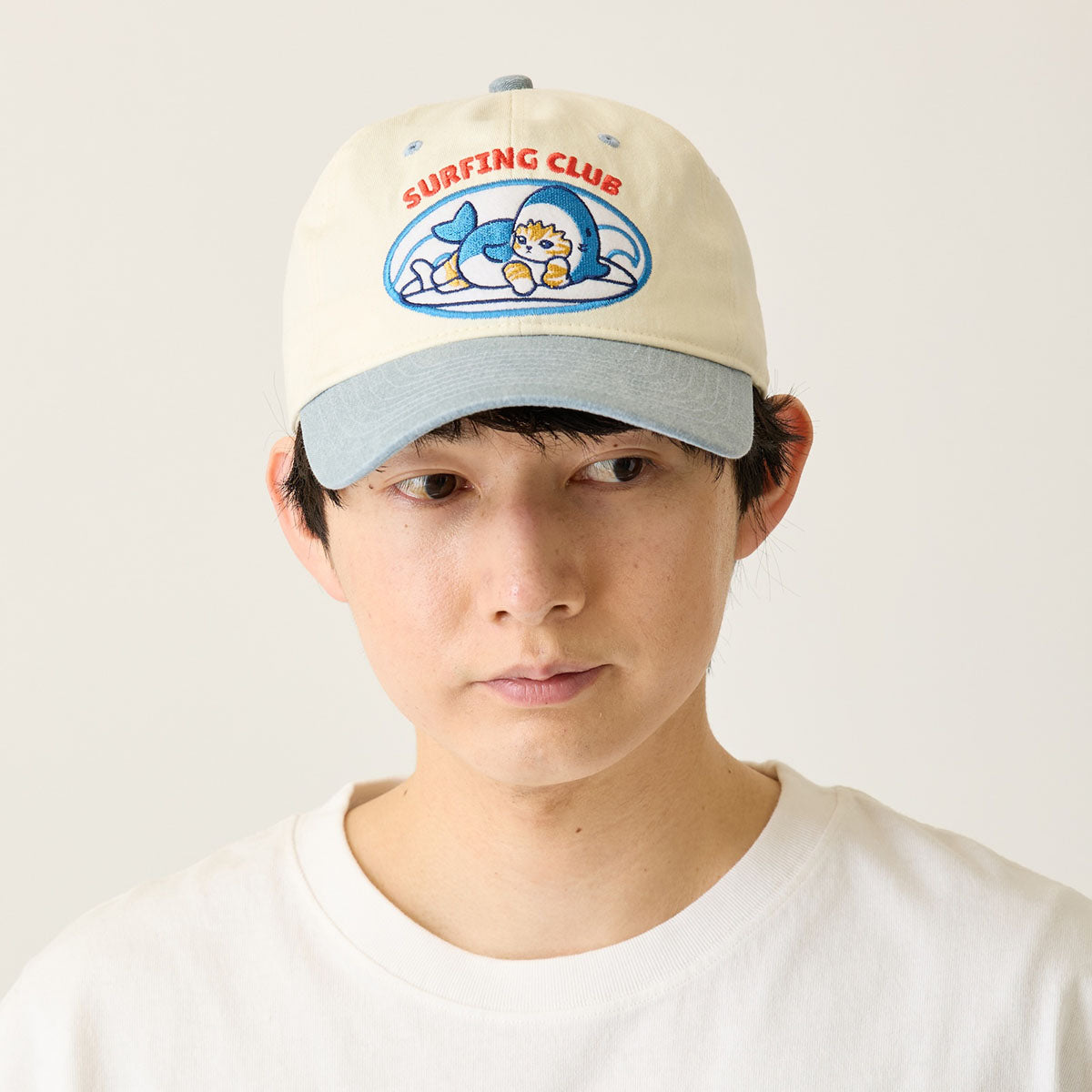 Mofusand BOARD SHARK! Baseball Cap SURFING CLUB Embroidery Pale Blue