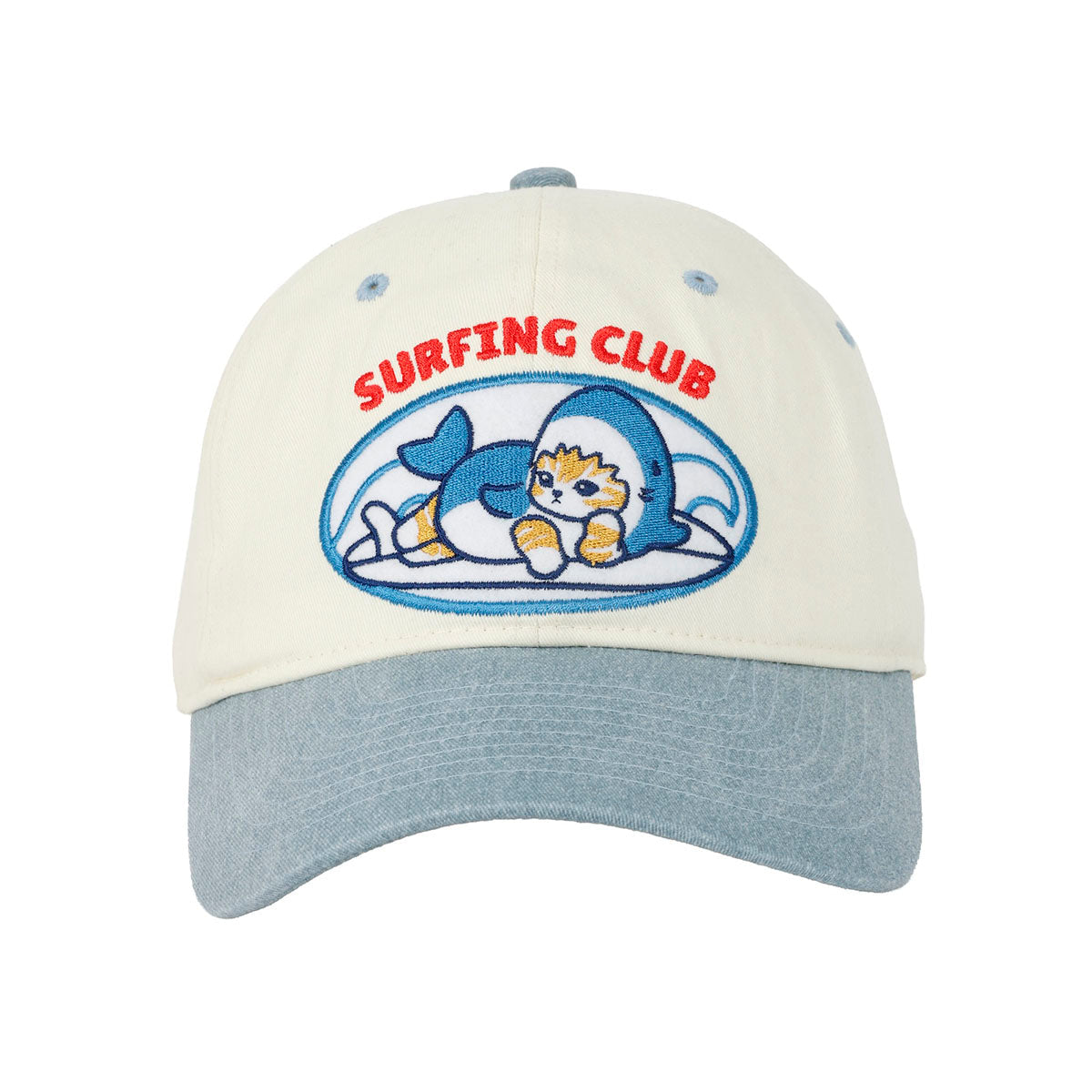 Mofusand BOARD SHARK! Baseball Cap SURFING CLUB Embroidery Pale Blue