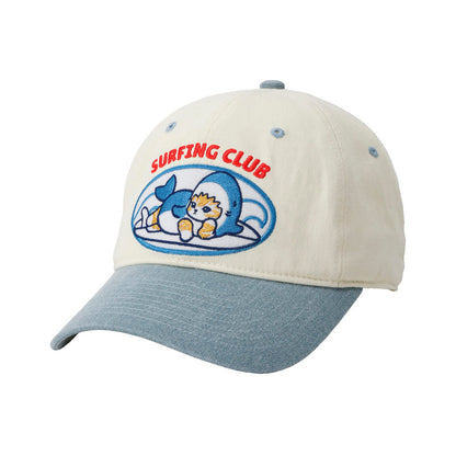 Mofusand BOARD SHARK! Baseball Cap SURFING CLUB Embroidery Pale Blue