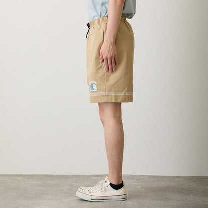 Mofusand Board Shark Print Shorts Sand Beige
