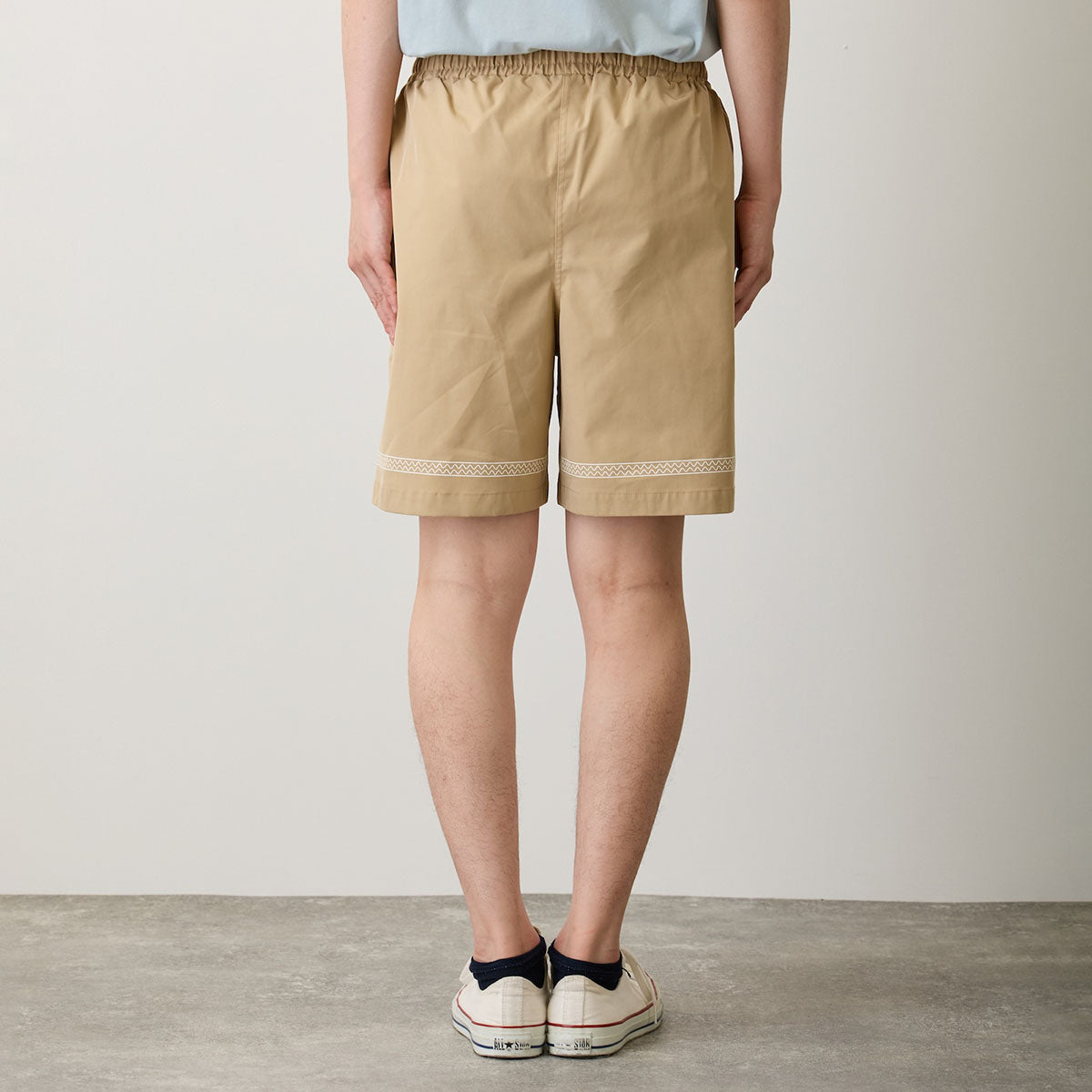 Mofusand Board Shark Print Shorts Sand Beige