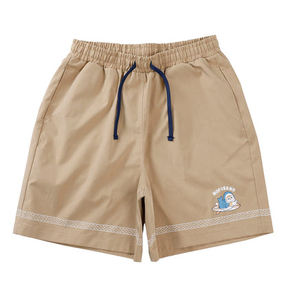 Mofusand Board Shark Print Shorts Sand Beige