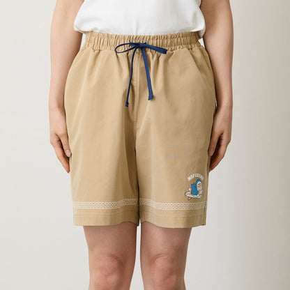 Mofusand Board Shark Print Shorts Sand Beige