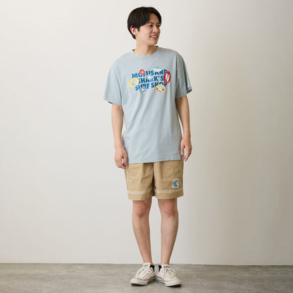 Mofusand Board Shark Print Shorts Sand Beige