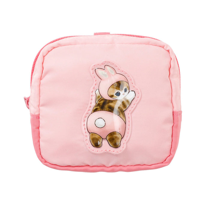 mofusand Puffy Applique Pouch Usanyan Pink with Carabiner