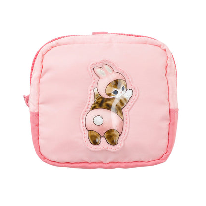 mofusand Puffy Applique Pouch Usanyan Pink with Carabiner