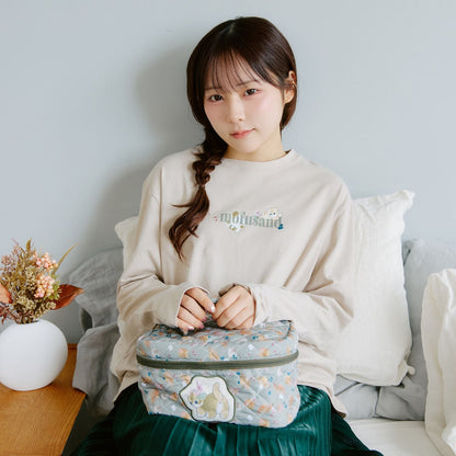 mofusand x Hibiya Kadan Leaf Pattern Beige Long Sleeve T-Shirt 4570189209212