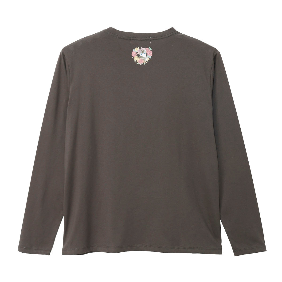 mofusand x Hibiya Kadan Rose Pattern Charcoal Long Sleeve T-Shirt 4570189209236
