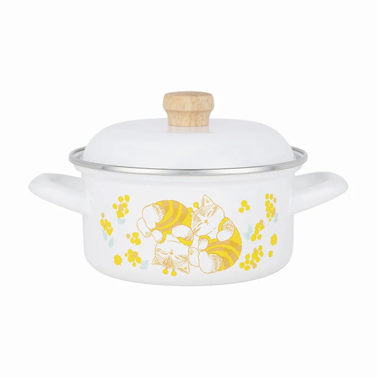 Mofusand Enamel Ryote pot 15cm (Mimosa)