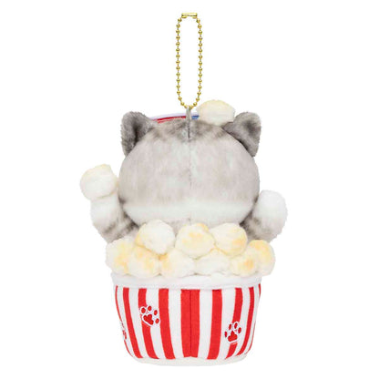 Mofusand Journey Cinema Popcorn Meow Plush Key Chain