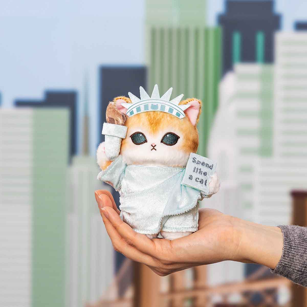 Mofusand Journey Statue of Liberty Meow Plush Key Chain