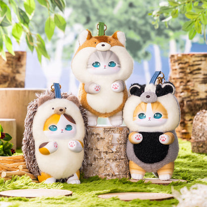 Gray Parka Service mofusand Kiramekko Nordic Kitten Mascot Plush Set