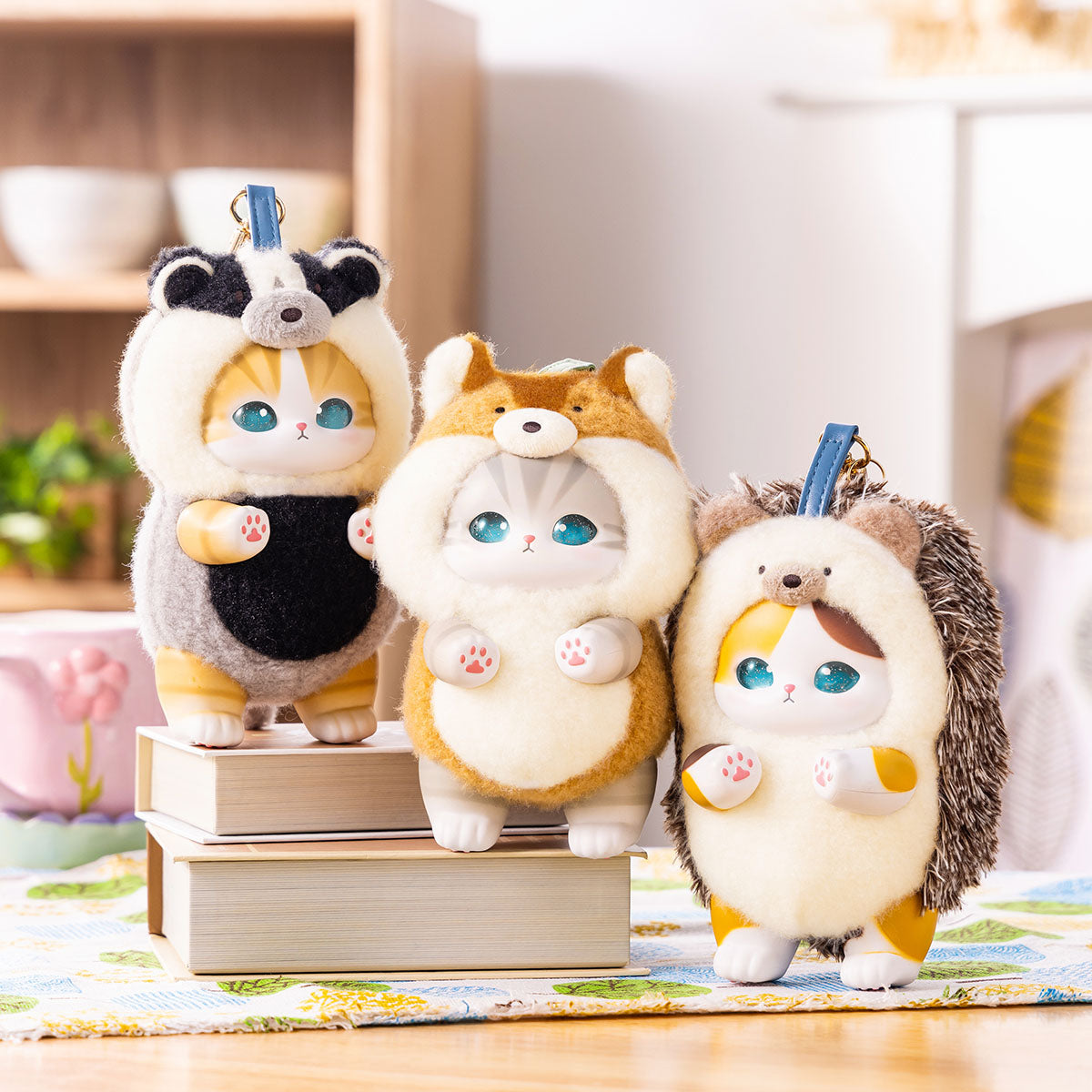 Gray Parka Service mofusand Kiramekko Nordic Kitten Mascot Plush Set