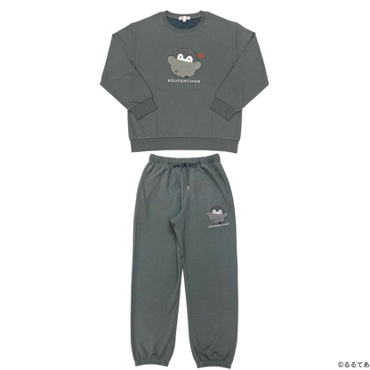 Sazac Koupen-chan Women's Loungewear Set Sagara Embroidery Gray