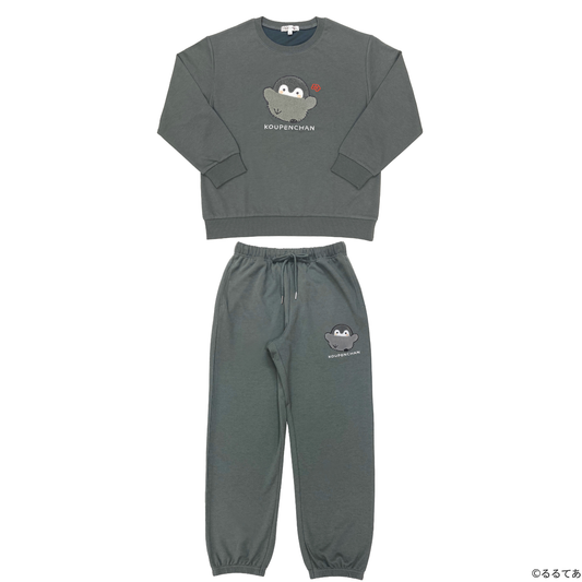 Sazac Koupen-chan Women's Loungewear Set Sagara Embroidery Gray