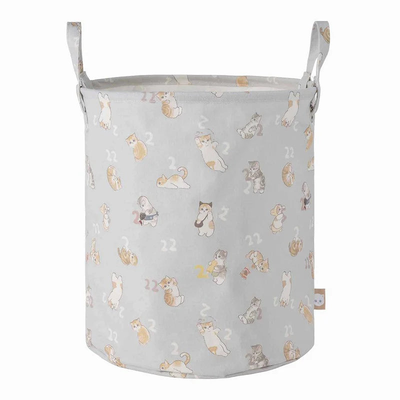 Mofusand Laundry Round Basket (Light Gray)