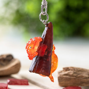 Howl's Moving Castle Hanging Calcifer Keychain  - Ghibli Studio