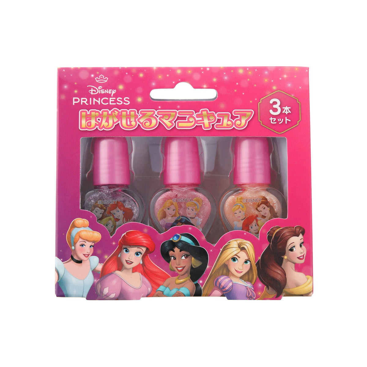 Disney Princess / Peel-Off Nail Polish 3 This Set: Peel-Off Nail Polish, Kids' Cosmetics, for Children, Reice