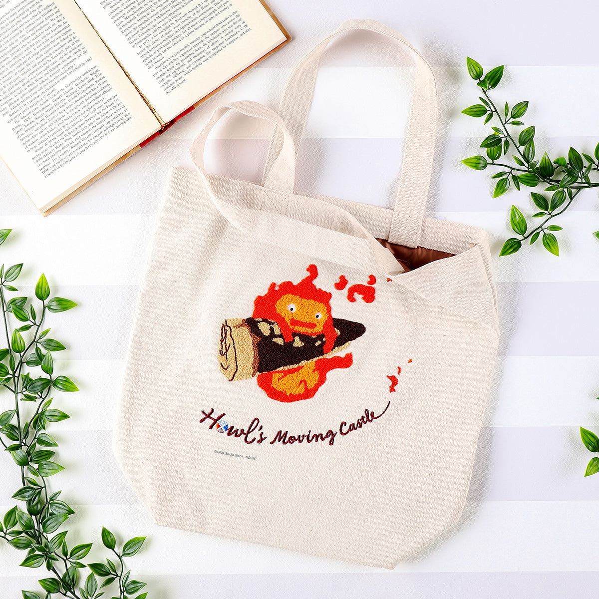 Donguri Republic Howl's Moving Castle Flustered Calcifer Canvas Tote Bag 4990593483228
