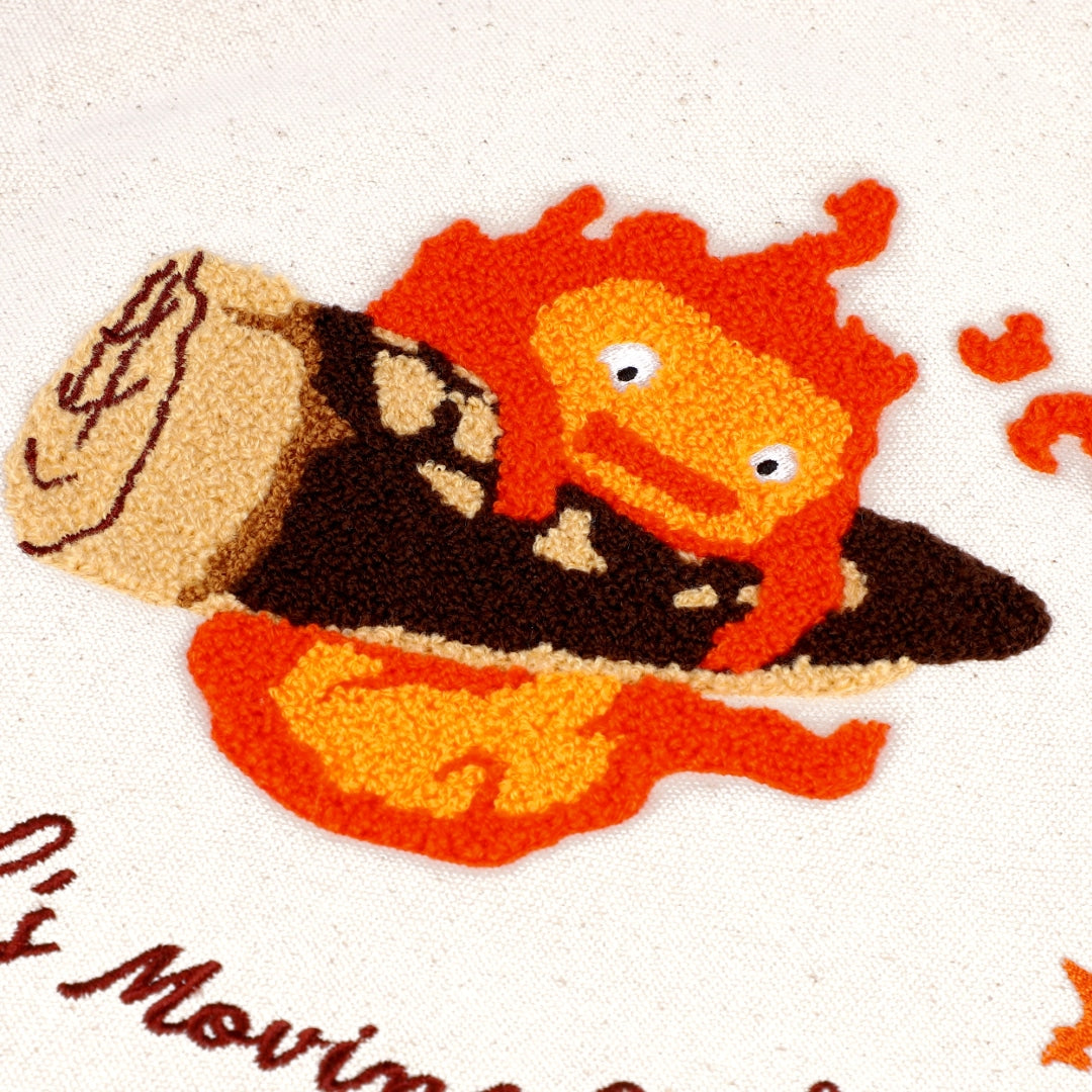 Donguri Republic Howl's Moving Castle Flustered Calcifer Canvas Tote Bag 4990593483228