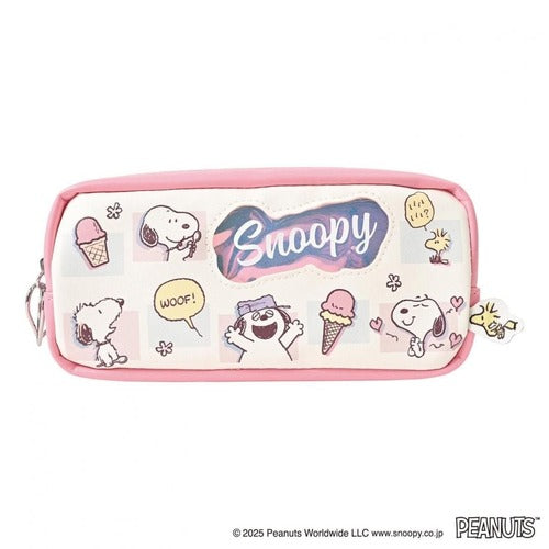 KUTSUWA Snoopy 2-Compartment Pen Case 678SQ Pink