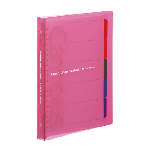 Kokuyo Slide Binder Slim A5 20-Hole Pink