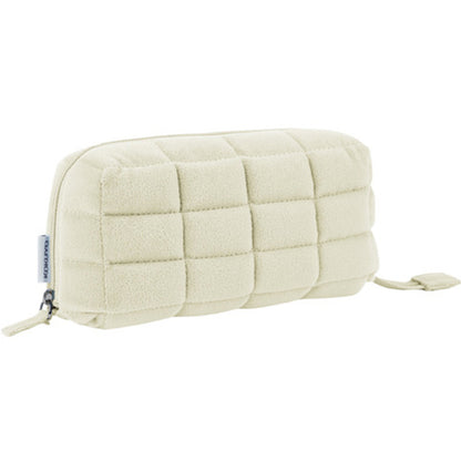 Kokuyo Mococo Fluffy Pencil Case White 7.1 x 2.8 x 3.9in