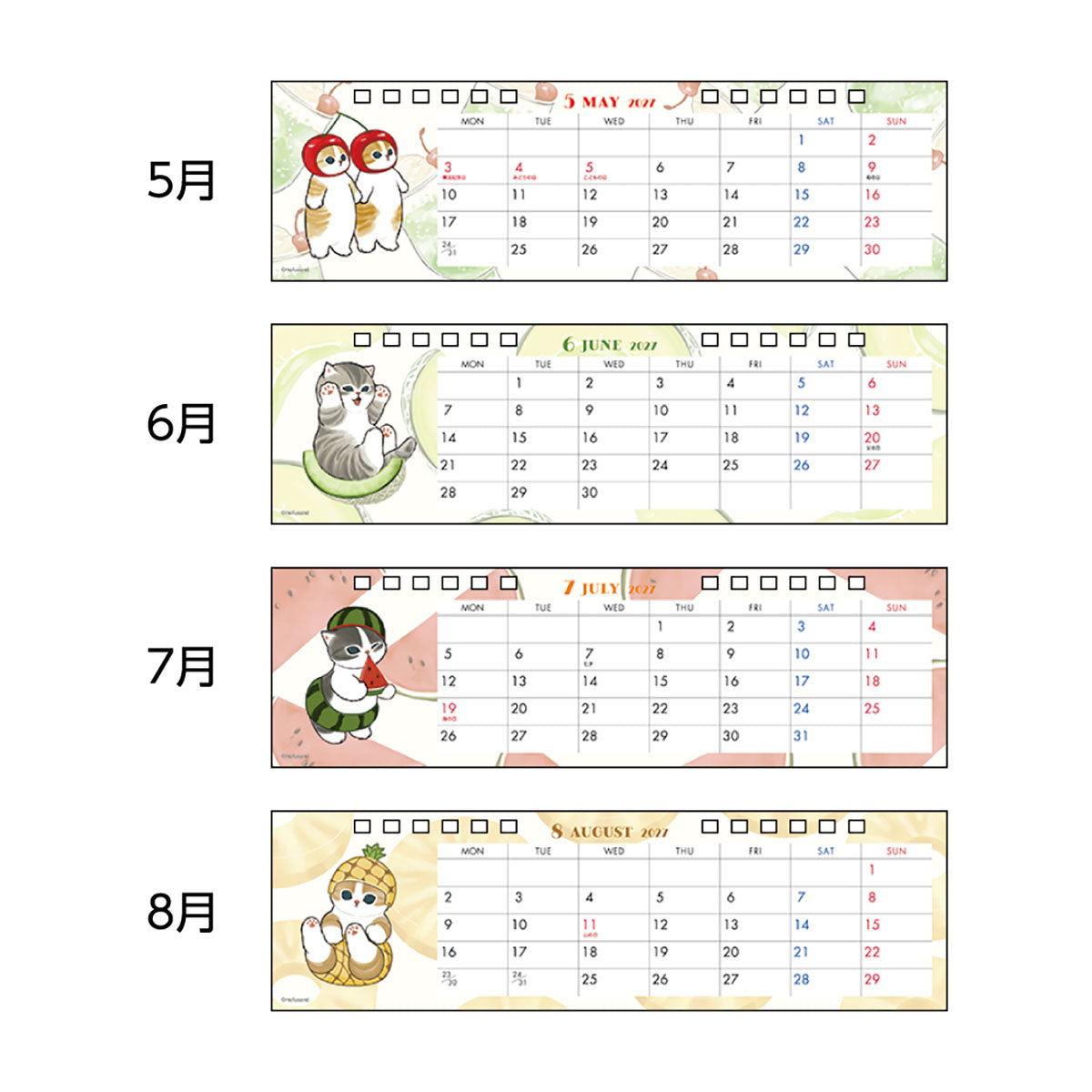 Mofusand 2027 Slim Desk Calendar 4901770051444