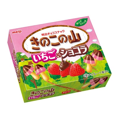 Meiji Kinoko no Yama Strawberry & Chocolate 64g