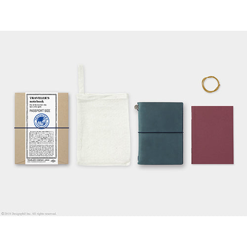 Traveler's Company Notebook Passport Size Leather Cover Blue