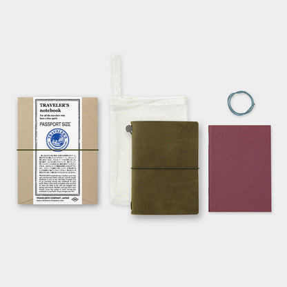 Traveler's Company Traveler's Notebook Passport Size Leather Journal Olive
